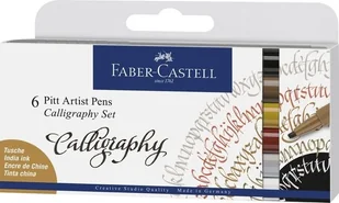 Faber-Castell Pisaki artystyczne - PITT ARTIST PEN Calligraphy India - zestaw 6 szt 167506 - Przybory szkolne - miniaturka - grafika 2