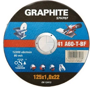 Graphite Tarcza tnąca do metalu 125 x 1.6 x 22 mm 41 A60-T-BF 41 A60-T-BF 41 A60-T-BF - Tarcze do pił - miniaturka - grafika 3