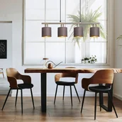 Lampy sufitowe - Näve Żyrandol Maron, 4-pkt., tkanina, brązowy/złoty - miniaturka - grafika 1