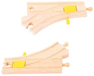 Pociągi dla dzieci - Bigjigs Toys Rozjazdy z mechaniczną zwrotnicą - miniaturka - grafika 1
