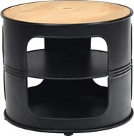 Ławy i stoliki kawowe - Costway Okrągły stolik kawowy z metalową ramą i 2 półkami czarny 50 x 41,5 cm HW64100 - miniaturka - grafika 1