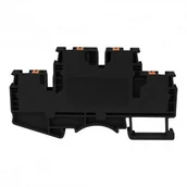 Kostki, złączki, wtyczki - Geberit DEGSON szynowa zaciskowa czarna 4mm2 2-piętrowa 4-przewodowa DSKK4-01P-13-00A(H) - miniaturka - grafika 1