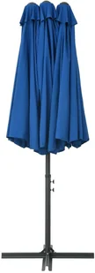 vidaXL Parasol ogrodowy na słupku aluminiowym, 460 x 270 cm, niebieski - Parasole ogrodowe - miniaturka - grafika 7