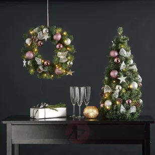Best Season Wieniec jodłowy LED Noel dekoracja srebrno-różowa - Oświetlenie świąteczne - miniaturka - grafika 3