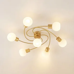 Lindby lampa sufitowa LED Ciala, 7-pkt., mosiądz - Lampy sufitowe - miniaturka - grafika 3