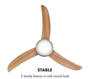 Klarstein El Paso, wentylator sufitowy, 52, oprawka E27, 3 łopatki, imitacja drewna dębowego VTS6-El Paso oak - Wentylatory sufitowe - miniaturka - grafika 6