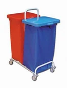 Wózki serwisowe - Euro EURO stelaż na śmieci DUST 302 2 x 120 L - wózek do segregacji ES15302CH - miniaturka - grafika 1