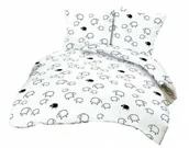 Pościel - Karo Pościel z kory 140x200 biała czarne baranki 100% bawełna na guziki MKO-2330099 - miniaturka - grafika 1