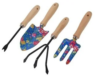 ProGarden Narzędzia ogrodowe z drewna i metalu z roślinnym motywem zdobniczym zestaw 4 przyborów ogrodniczych CK9900760-wzor1 - Agrowłókniny - miniaturka - grafika 2