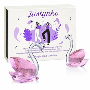 Murrano Łabędzie kryształowe w pudełku z nadrukiem dla przyjaciółki 18 urodz KRSZ-LB-016 - Gadżety dla niej i dla niego Murrano Łabędzie kryształowe w pudełku z nadrukiem dla przyjaciółki 18 urodz KRSZ-LB-016 - Gadżety dla niej i dla niego - miniaturka - grafika 1