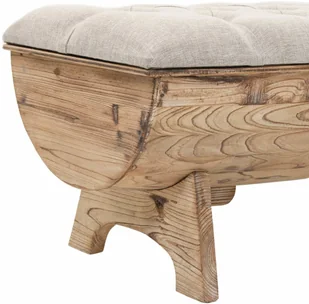 vidaXL Ławka ze schowkiem, lite drewno i tkanina, 103 x 51 x 44 cm vidaXL - Ławki do przedpokoju - miniaturka - grafika 6