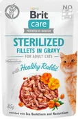 Mokra karma dla kotów - Brit Care Cat Sterilized Fillets in Gravy with Healthy Rabbit 24x85 g - miniaturka - grafika 1