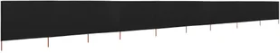 vidaXL Parawan 9-skrzydłowy z tkaniny, 1200x120 cm, czarny vidaXL - Pawilony ogrodowe - miniaturka - grafika 2