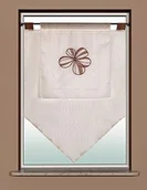 Zasłony - Startex Wzornictwo koperta ozdobiona haftem firanka bistro zazdrostka | kwiat Taupe sytuacji wygląd 2230 | szer. x wys. 60 x 90 cm 01096 - miniaturka - grafika 1