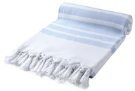 Ręczniki - CACALA cacala turecki ręczniki do rąk  tradycyjny produkt Peshtemal Hamamtuch razy wzornictwo do łazienek, na plażę i sauna  100% bawełna, ultra-miękki, szybkoschnący, chłonne PES-BALIKSIRTI-BABYBLUE - miniaturka - grafika 1