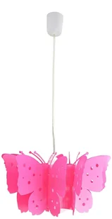 Näve Lampa wisząca Kizi w kolorze różowym z motylami - Lampy sufitowe - miniaturka - grafika 2