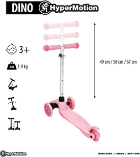 LED HyperMotion Hulajnoga trójkołowa balansowa DINO 3-5 lat - różowa + koła DINO HYPER ROZ - Hulajnogi LED HyperMotion Hulajnoga trójkołowa balansowa DINO 3-5 lat - różowa + koła DINO HYPER ROZ - Hulajnogi - miniaturka - grafika 18