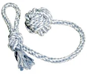 Zabawki dla psów - Kerbl bawełna ball z liną, 9 cm - miniaturka - grafika 1