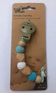 Bo Jungle łańcuszek na smoczek B PACIFIER WOOD Blue - Smoczki uspokajające - miniaturka - grafika 2