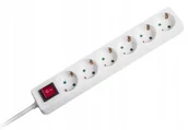 Listwy zasilające - Kemot Biały Przedłużacz 6 Gniazd Niemieckie 1,5m - miniaturka - grafika 1