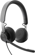 Słuchawki - Logitech Zone Wired UC Czarny - miniaturka - grafika 1