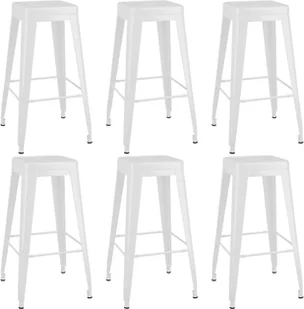 vidaXL 7-częściowy zestaw mebli barowych, biały - Stoły z krzesłami - miniaturka - grafika 6