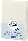 Prześcieradła dla dzieci - Zollner Julius 8330013230 Jersey prześcieradło z gumką do kołyski 90 x 40 i wózków wiklinowych, kolor: ecru - miniaturka - grafika 1