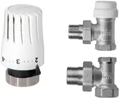Głowice termostatyczne - Invena Zestaw Termostatyczny Kątowy 1/2 Głowica+zawory Pl - miniaturka - grafika 1