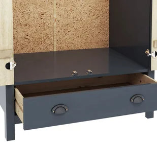 vidaXL Szafa dwudrzwiowa Hill Range, szara, 89x50x170 cm, lita sosna - Szafy - miniaturka - grafika 6