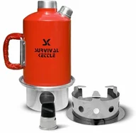 Kuchnia turystyczne i akcesoria - Survival Kettle Aluminiowa Kuchenka czajnik turystyczny Survival Kettle czerwona - zestaw - miniaturka - grafika 1