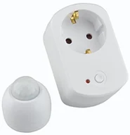 Przedłużacze i rozgałęźniki - Unitec 47598 pomiędzy wtyczka z bezprzewodowym czujnikiem ruchu, biały - miniaturka - grafika 1