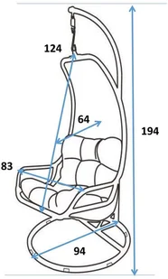 SASKA GARDEN Huśtawka fotel wiszący kokon Slack brązowy czarny galeriasportowa.pl-24825-0 - Fotele ogrodowe wiszące - miniaturka - grafika 4