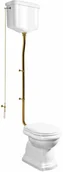 Miski WC - Kerasan RETRO misa WC ze zbiornikiem dolny odpływ biały-brązowy WCSET17-RETRO-SO - miniaturka - grafika 1