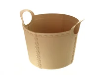 Kosze na bieliznę - Kosz Na Pranie pojemnik z uchwytami 15 l Beż - miniaturka - grafika 1