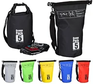 Akcesoria turystyczne - Relaxdays Ocean Pack, 5L, wodoodporne, plecak, ultralekki Dry Bag f. kajak, suche Kieszeń, żeglarstwo, narty, snowboard, czarny, 5l 10022782_46 - miniaturka - grafika 1