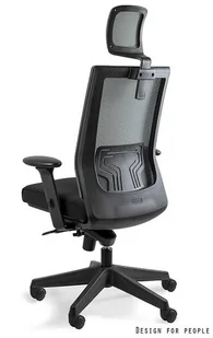 Fotel biurowy, krzesło biurowe Unique Fotel Ergonomiczny NEZ - 6 kolorów kółka do parkietów ciemny szary - Fotele i krzesła biurowe - miniaturka - grafika 12