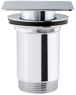 OMNIRES Korek klik-klak umywalkowy kwadratowy płaski Gwint: 1 1/4" CHROM Q706CR - Korki do umywalek - miniaturka - grafika 4