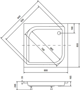 BESCO ARES 80 80x80 - Brodziki prysznicowe - miniaturka - grafika 3