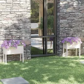 Donice - vidaXL Donice ogrodowe, 2 szt., białe, 70x31x70 cm, drewno sosnowe - miniaturka - grafika 1