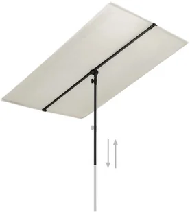 vidaXL Parasol ogrodowy na słupku aluminiowym 2x1,5 m piaskowy 47337 - Parasole ogrodowe - miniaturka - grafika 5