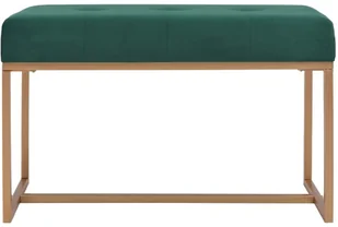 vidaXL Ławka, 80 cm, zielona, aksamitna vidaXL - Ławki do przedpokoju - miniaturka - grafika 7