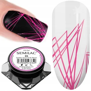 Semilac żel do zdobień SPIDER GUM róż 05 PINK NEON 59004332 - Żele do paznokci - miniaturka - grafika 4