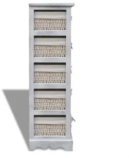 Drewniany regał z 5 koszykami biały - Szafki łazienkowe - miniaturka - grafika 11