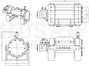 519 Husar 51973688 Wyciągarka hydrauliczna Husar z liną stalową uźwig 17637lbs 8000 kg długość liny 32m) 73688-uniw - Wciągarki - miniaturka - grafika 2