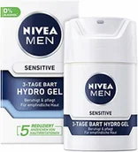 Kosmetyki do pielęgnacji twarzy męskie - Nivea Men Sensitive hydro żel do zarostu na 3 dni w opakowaniu (1 x 50 ml), krem nawilżający dla mężczyzn z wrażliwą skórą i 3-dniową brodą, uspokajający krem do twarzy - miniaturka - grafika 1