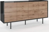 Komody - Skandica Skandica Komoda MAUD czarna/dąb SK8037 - miniaturka - grafika 1