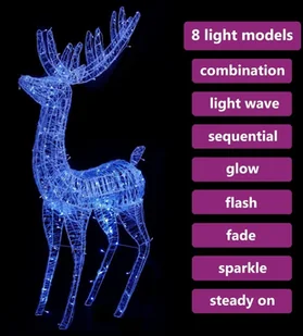 VidaXL Lumarko Świąteczny renifer, akryl, 250 LED, 180 cm, niebieski 329787 VidaXL - Oświetlenie świąteczne - miniaturka - grafika 5