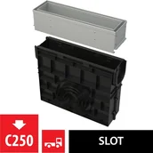 Syfony - Alca PLAST Alcaplast Odwodnienie zewnętrzne szczelinowe studzienka z rewizją do rusztu asymetrycznego 100 mm stal oc. AVZ101R-R121R ! - miniaturka - grafika 1