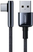 Kable USB - UGREEN kątowy kabel przewód z bocznym wtykiem USB - USB Typ C 5 A Quick Charge 3.0 AFC FCP 0,5 m czarny (70431 US313) - miniaturka - grafika 1