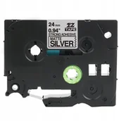 Papier do drukarek - Brother Taśma Do TZe-SM951 24MM Srebrna Mocny Klej - miniaturka - grafika 1